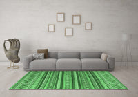 Machine Washable Oriental Emerald Green Modern Rug, wshabs4269emgrn