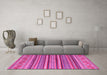 Machine Washable Oriental Pink Modern Rug in a Living Room, wshabs4269pnk