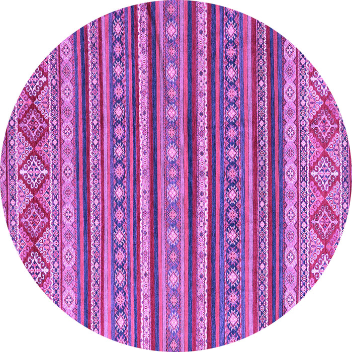 Round Machine Washable Oriental Purple Modern Area Rugs, wshabs4269pur