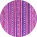 Round Machine Washable Oriental Purple Modern Area Rugs, wshabs4269pur