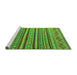 Sideview of Machine Washable Oriental Green Modern Area Rugs, wshabs4269grn