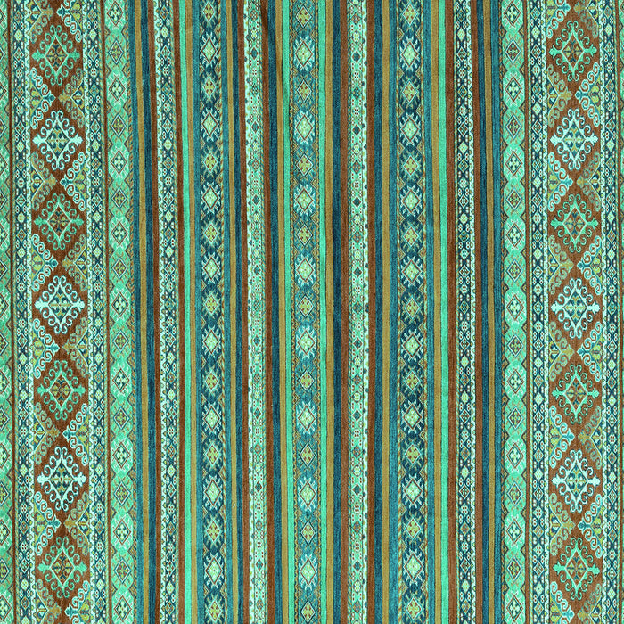 Square Machine Washable Oriental Turquoise Modern Area Rugs, wshabs4269turq