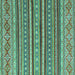 Square Machine Washable Oriental Turquoise Modern Area Rugs, wshabs4269turq