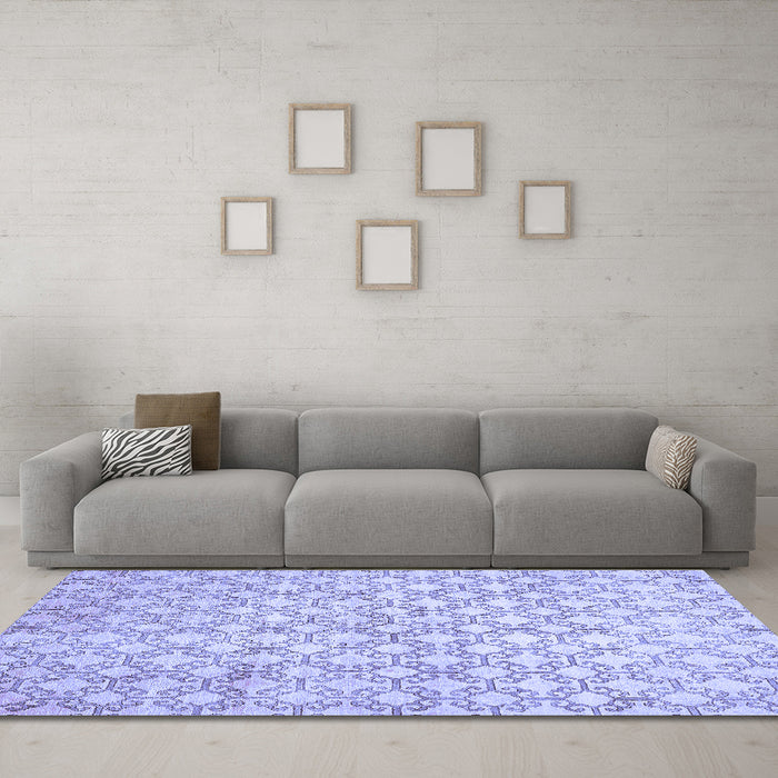 Machine Washable Abstract Blue Modern Rug in a Living Room, wshabs426blu