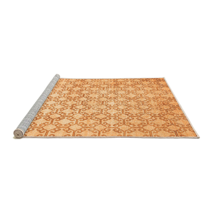 Sideview of Machine Washable Abstract Orange Modern Area Rugs, wshabs426org