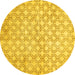 Round Abstract Yellow Modern Rug, abs426yw