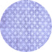 Round Abstract Blue Modern Rug, abs426blu