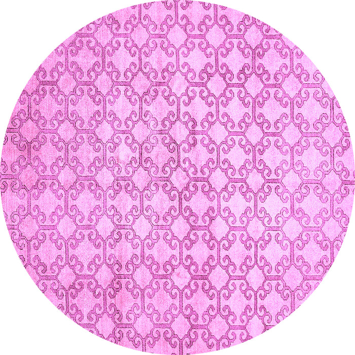 Round Machine Washable Abstract Purple Modern Area Rugs, wshabs426pur