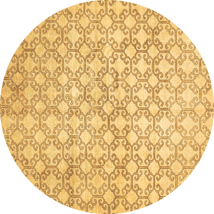 Round Abstract Brown Modern Rug, abs426brn