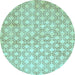 Round Machine Washable Abstract Light Blue Modern Rug, wshabs426lblu