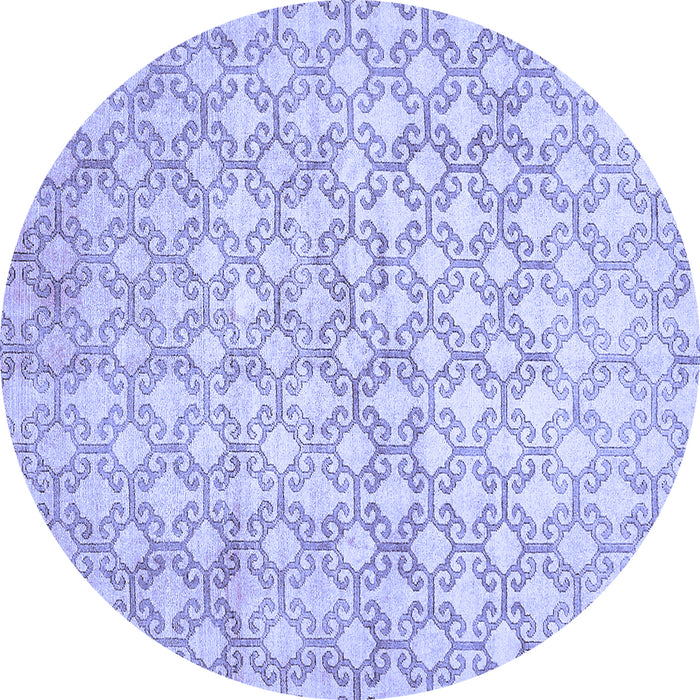 Round Machine Washable Abstract Blue Modern Rug, wshabs426blu