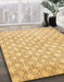 Abstract Chrome Gold Yellow Modern Rug in Family Room, abs426