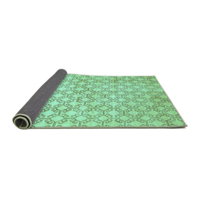 Sideview of Abstract Turquoise Modern Rug, abs426turq