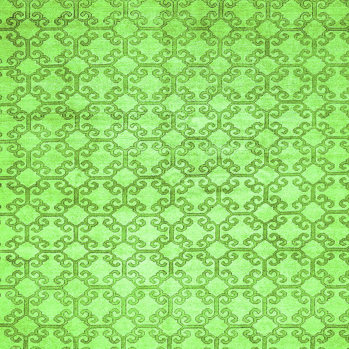 Square Abstract Green Modern Rug, abs426grn