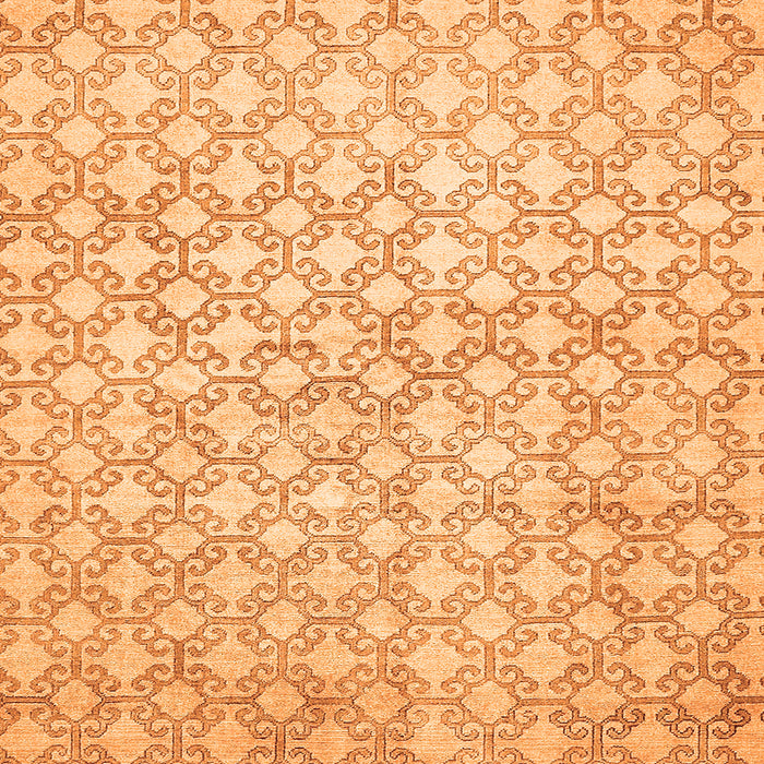 Square Machine Washable Abstract Orange Modern Area Rugs, wshabs426org