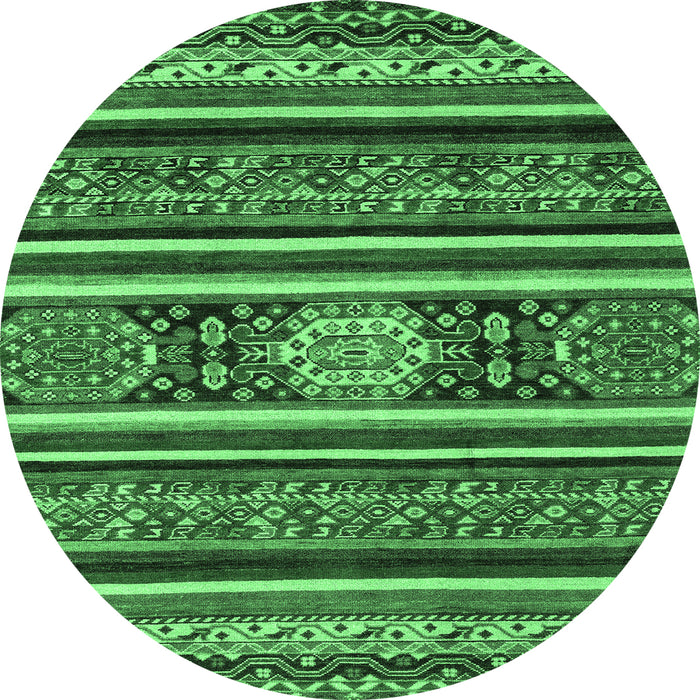 Round Oriental Emerald Green Modern Rug, abs4270emgrn