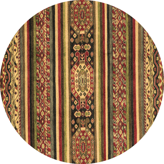 Round Oriental Brown Modern Rug, abs4270brn