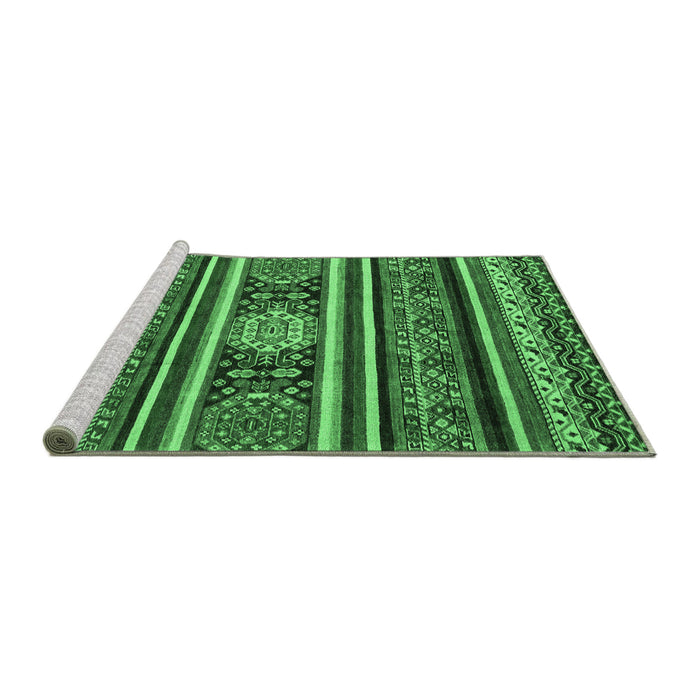 Sideview of Machine Washable Oriental Emerald Green Modern Area Rugs, wshabs4270emgrn