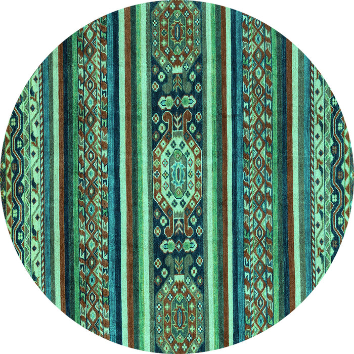 Round Oriental Turquoise Modern Rug, abs4270turq
