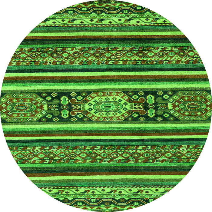 Round Oriental Green Modern Rug, abs4270grn