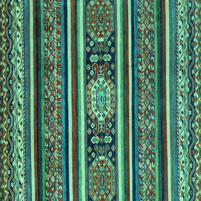 Square Machine Washable Oriental Turquoise Modern Area Rugs, wshabs4270turq