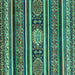 Square Machine Washable Oriental Turquoise Modern Area Rugs, wshabs4270turq