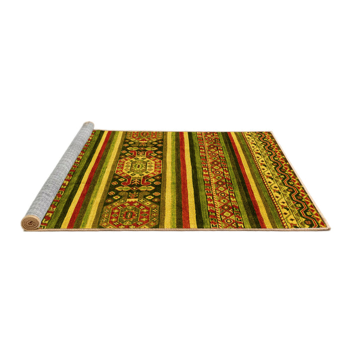 Sideview of Machine Washable Oriental Yellow Modern Rug, wshabs4270yw