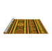 Sideview of Machine Washable Oriental Yellow Modern Rug, wshabs4270yw