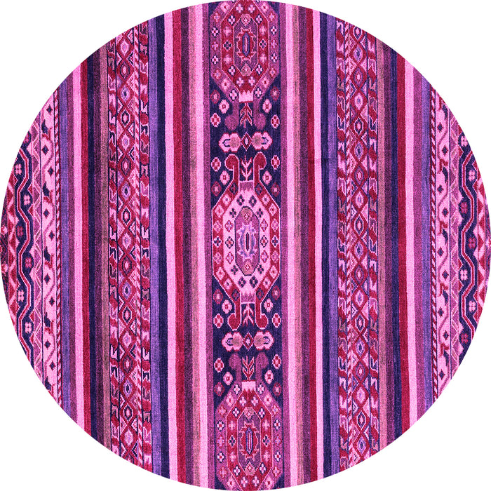 Round Oriental Pink Modern Rug, abs4270pnk