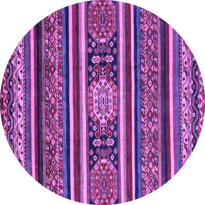 Round Machine Washable Oriental Purple Modern Area Rugs, wshabs4270pur