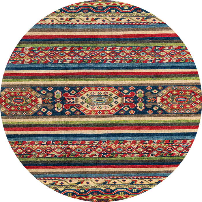 Round Abstract Red Oriental Rug, abs4270