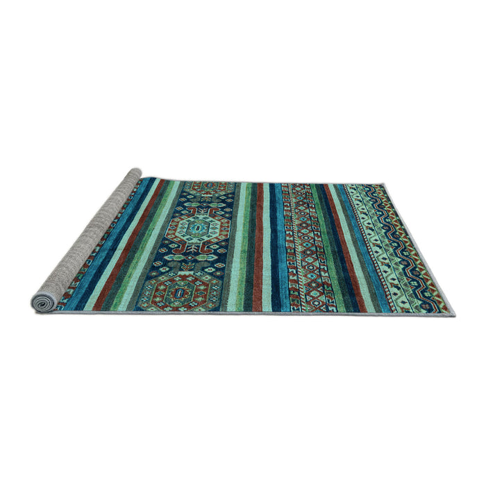 Sideview of Machine Washable Oriental Light Blue Modern Rug, wshabs4270lblu