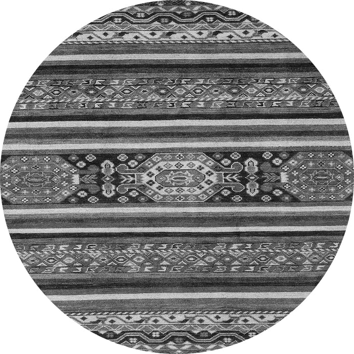 Round Machine Washable Oriental Gray Modern Rug, wshabs4270gry