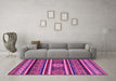 Machine Washable Oriental Pink Modern Rug in a Living Room, wshabs4270pnk