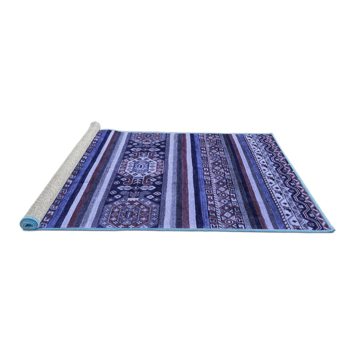 Sideview of Machine Washable Oriental Blue Modern Rug, wshabs4270blu