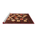 Sideview of Machine Washable Abstract Chocolate Brown Rug, wshabs4271