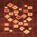 Square Machine Washable Oriental Orange Modern Area Rugs, wshabs4271org