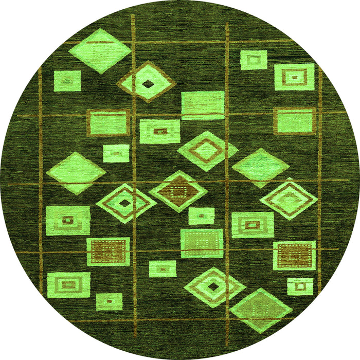 Round Oriental Green Modern Rug, abs4271grn
