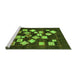 Sideview of Machine Washable Oriental Green Modern Area Rugs, wshabs4271grn