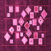 Square Machine Washable Oriental Pink Modern Rug, wshabs4271pnk