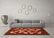 Machine Washable Oriental Orange Modern Area Rugs in a Living Room, wshabs4271org