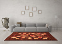 Machine Washable Oriental Orange Modern Rug, wshabs4271org