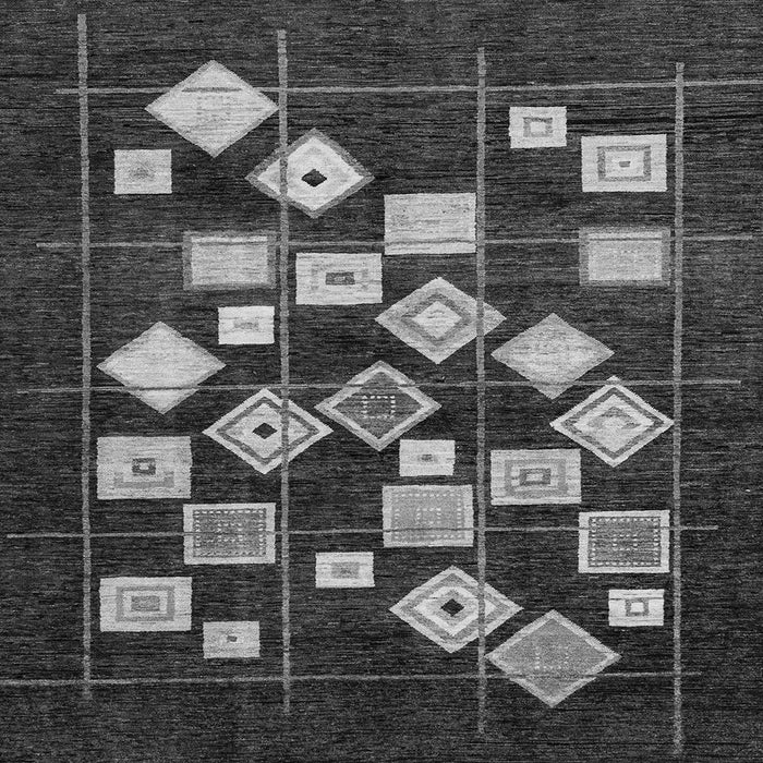 Square Machine Washable Oriental Gray Modern Rug, wshabs4271gry