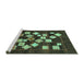 Sideview of Machine Washable Oriental Turquoise Modern Area Rugs, wshabs4271turq