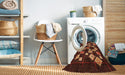 Machine Washable Abstract Chocolate Brown Rug in a Washing Machine, wshabs4271