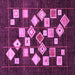 Square Machine Washable Oriental Purple Modern Area Rugs, wshabs4271pur