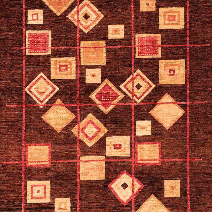 Machine Washable Oriental Orange Modern Area Rugs, wshabs4271org