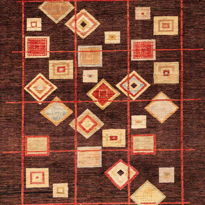 Abstract Chocolate Brown Oriental Rug, abs4271