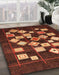 Machine Washable Abstract Chocolate Brown Rug in a Family Room, wshabs4271