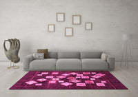 Machine Washable Oriental Pink Modern Rug, wshabs4271pnk